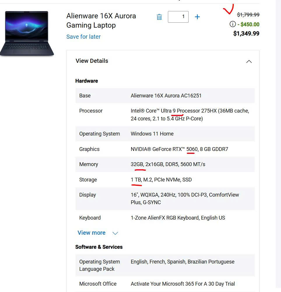 Alienware 16 Aurora Gaming Laptop